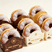 Boîte à donuts résistante à l'humidité et au froid, personnalisable, impression sur mesure, achat en gros pour boulangeries réfrigérées, supermarchés et fournisseurs alimentaires