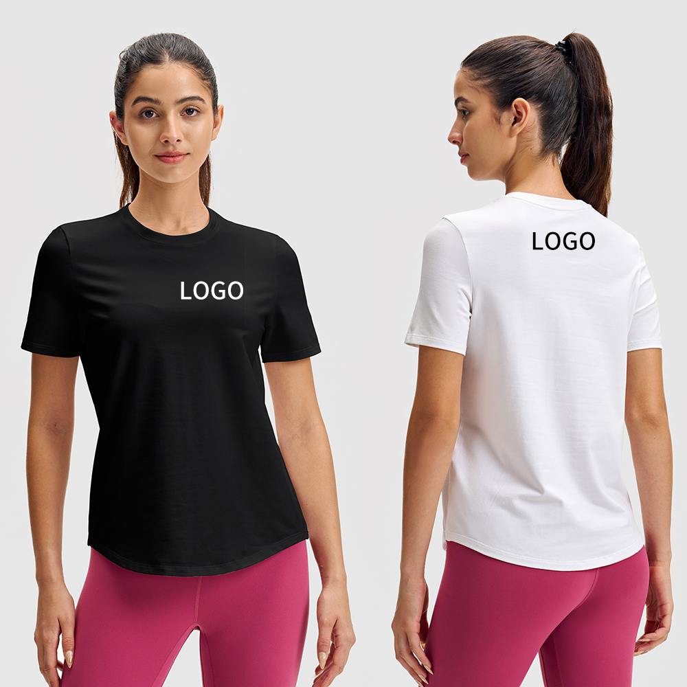 Simple Classic Sports Short Sleeve Women Lu Casual Yoga Top High Stretch Breathable Quick Dry Round Neck T-Shirt