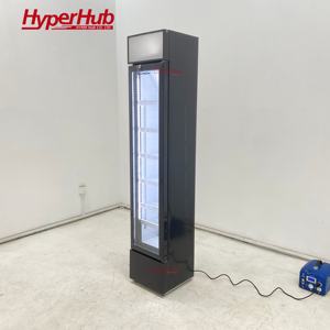 Réfrigérateur vertical de luxe avec porte en verre trempé, éclairage LED intégré et corps fin, pour boissons fraîches, vitrine d'exposition. - Product Image 6