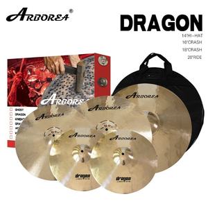 Série de cymbales Arborea Dragon : Hi-Hat 14'', Crash 16'', Crash 18'', <span class=keywords><strong>Ride</strong></span> 20'' + Sac de transport pour batterie - Product Image 1