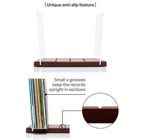 Custom Wood <strong>Vinyl</strong> Record <strong>Storage</strong> Stand Mid-Century Record Holder for Albums 60-70 LP Capacity Complements Any Record Player OEM - Product Image 4