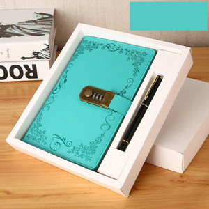 A5 Retro PU Bìa Máy Tính Xách Tay Dày Cuốn Sách Nhật Ký Với Mật Khẩu Khóa Với Bút Máy Tính Xách Tay Bộ Quà Tặng - Product Image 5