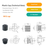 Accessoires pour connecteur M12 noir, capuchon anti-poussière en plastique (mâle/femelle), résistant aux UV, étanche IP67/IP68, matériau PC/ABS, FP-202617 CN