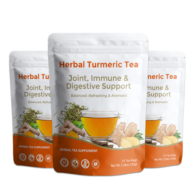 OEM Health Herbal Joint Relief Immune Digestive Support Turmeric Ginger Lemongrass Licorice Tea