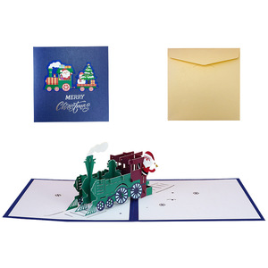Carte cadeau de Noël holographique 3D personnalisée avec pelliculage sur papier kraft, <span class=keywords><strong>prix</strong></span> d'usine en gros - Product Image 5