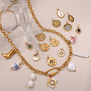 European American Style Pendant Necklace Women Zinc Alloy Rhinestone Inlay Star Pattern DIY Jewelry Accessories Party Wear - Product Image 1