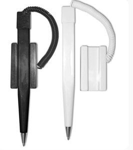 Stylo bille personnalisé avec logo, à fixation murale pour comptoir de banque, avec cordon rétractable de 45 pouces, cadeau promotionnel d'entreprise - Product Image 2