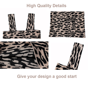 Hot Selling Women's Retro <strong>Leopard</strong> Jacquard Ribbed Tank <strong>Top</strong> Square Neck Wide <strong>Printed</strong> Strap Stretch Fitted Layering <strong>Cami</strong> - Product Image 2