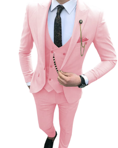 男士服装男士套装修身<span class=keywords><strong>3</strong></span>件舞会礼服尖顶翻领运动上衣伴郎婚礼裁缝 - Product Image 4