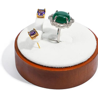 Présentoir à bijoux en bois massif et microfibre, support pour boucles d'oreilles et bagues, accessoires de présentation pour vitrines