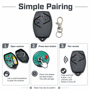 Telecomando Compatibile <span class=keywords><strong>ROSSI</strong></span> per Porta Garage 433.92MHz, Trasmettitore Apri Cancello a 2 Pulsanti, Ricambio Chiave con Batteria - Product Image 6