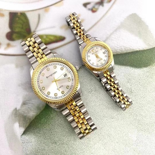 Wholesale Hot Models Business Men's Women Wrist Watch Quartz Couple Waterproof Gold Classic Alloy Stainless Steel Fashion Watch