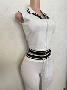 Set da <span class=keywords><strong>donna</strong></span> con Logo personalizzato <span class=keywords><strong>Y2k</strong></span> nuovo <span class=keywords><strong>stile</strong></span> con Logo personalizzato Polo Top con pantaloni da Resort 2 pezzi Set di tute da <span class=keywords><strong>donna</strong></span> - Product Image 2