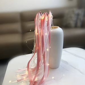 Led Glow Wedding Wands Ribbon ren streamers nhấp nháy ánh sáng lên cổ tích dính với chuông bé tắm sinh nhật đảng trang trí - Product Image 3
