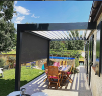 Pergola motorisée en aluminium avec télécommande, toit à lames orientables étanche, auvent de balcon, structure automatique, ombrage rétractable