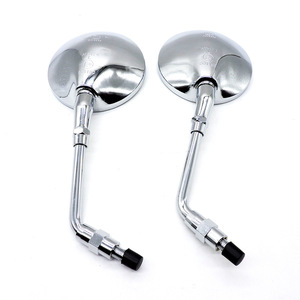 Espejo lateral redondo Universal para motocicleta de buena calidad, espejo retrovisor plateado, Material plástico ABS - Product Image 2