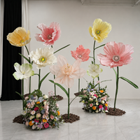 Instalasi Bunga Buatan Organza Poppy Lotus Raksasa untuk Pernikahan, Wisuda, Natal, Acara, Pajangan Jendela Toko, Buatan Tangan