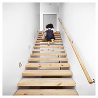 Prix abordables, installation facile, escaliers flottants à faible coût, marches d'escalier préfabriquées en bois