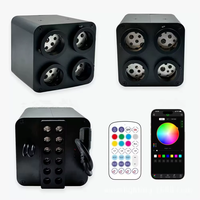 Kit de Plafonnier LED RVBW 4 ports à Changement de Couleur Effet Étoile Filante pour Voiture, Fibre Optique, Effet Étoile Caducère, Moteur LED à Fibre Optique