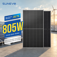 Sunevo Hochwertige 800W 805W BC PV-Module mit TÜV CE-Zertifizierung für Tier-1-Standard Industrielle Solarenergiesysteme Großhandel