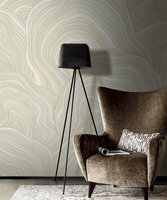 Papier Peint 3D Personnalisé Moderne Abstrait Motif Lignes de Contour Beige Gris pour Murale Murale Artistique pour Espaces Domestiques et Commerciaux