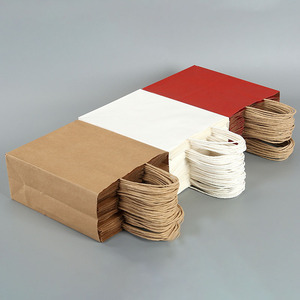 Bolsa de compras de alta calidad, bolsa de papel marrón Kraft personalizada para alimentos con asa - Product Image 3