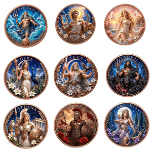 Moneda de Cobre Puro 999 de 1 oz y 5 oz con Relieve Alto de Apolo, <span class=keywords><strong>Dios</strong></span> Griego, con Acabado UV Tipo Proof, <span class=keywords><strong>Dios</strong></span> de la Luz y la Música, Artesanía Metálica Artística - Product Image 3