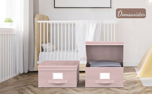 Articles ménagers bacs de rangement pliables avec couvercles boîte de rangement empilable avec poignées imprimé paniers à jouets pliants pour jouets vêtements - Product Image 2