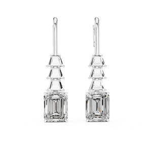 Boucles d'oreilles en argent sterling avec diamants de laboratoire, bijoux de luxe modernes, clous d'oreilles étincelants de créateur pour mariage et soirée - Product Image 1