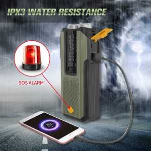 Factory Solar Hand Crank AM FM SW Radio Portable 2000mAh Power Bank SOS Alarm <b>LED</b> Torch ABS Radio for Outdoor Camping Charger - Product Image 4