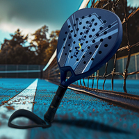 Nouvelle Arrivée FCT - Raquette de Padel Professionnelle Légère et Portable en Fibre de Carbone 18K avec Logo Personnalisé, Surface Rugueuse 3D et EVA