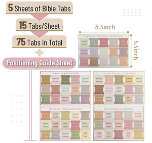 75 cái/bộ Chất Lượng Cao Không Thấm Nước Nhãn Kinh Thánh Tab Dán Cho Sách Nhật Bản Tùy Chỉnh Kinh Thánh Trích Dẫn - Product Image 6