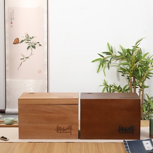 Boîte à thé universelle en bois d'Okoumé de qualité supérieure, style vieilli et rétro, pour thé Pu'er, boîte d'emballage pour thé Baihao Yinzhen - Product Image 1