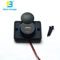 Prise de chargeur USB 12V 24V à montage plat, port unique 2.4A, pour camping-car, autocar, prise d'alimentation, chargeur USB de voiture pour téléphone portable