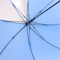 Parapluie droit de voyage personnalisé avec poignée ergonomique, fenêtre transparente et bandes réfléchissantes pour une visibilité optimale
