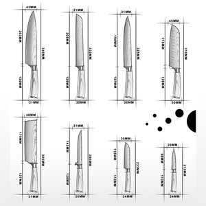 <span class=keywords><strong>Juego</strong></span> <span class=keywords><strong>de</strong></span> <span class=keywords><strong>Cuchillos</strong></span> <span class=keywords><strong>de</strong></span> <span class=keywords><strong>Chef</strong></span> Grandsharp <span class=keywords><strong>de</strong></span> Alta Calidad, 10 Piezas, Acero Inoxidable con Patrón Láser y Mango <span class=keywords><strong>de</strong></span> Madera, en Caja <span class=keywords><strong>de</strong></span> Regalo - Product Image 4