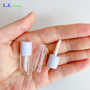 LZ Pack Estoque Venda quente testador 1.5ml mini tubos de brilho labial fofos para crianças de marca própria redondo preto branco rosa tubos minúsculos de brilho labial - Product Image 4
