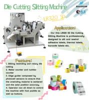 Machine de découpe et de rembobinage automatique pour étiquettes adhésives en rouleau, type Dominator