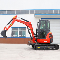 Mini-excavatrice de 1 tonne, 2 tonnes, 3,5 tonnes avec moteur Kubota, norme EPA Euro 5, excavatrice hydraulique sur chenilles, machine compacte pour la construction, la ferme et le jardin