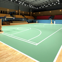 Revêtement de sol sportif en PVC adhésif moderne pour salle de sport, rouleau de parquet, design graphique 3D personnalisé, résistant à l'usure, antidérapant pour studio de danse