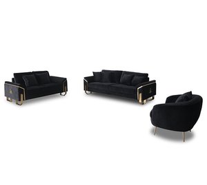 Juego de sofá de terciopelo de dos plazas de lujo con decoración de acero inoxidable para sala de estar apartamento Hotel taller Villa-modelo de diseñador - Product Image 3