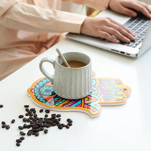 Posavasos de cerámica con forma de mano de estilo nórdico, 15x18 cm, aislante del calor, antideslizante, para taza de café, decoración de escritorio - Product Image 4