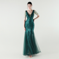 33336 #2025 printemps nouveau dos nu paillettes maille minceur jupe en queue de poisson pour les banquets et les occasions sociales