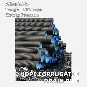 Chất lượng cao Đen <span class=keywords><strong>HDPE</strong></span> đôi tường sóng cống cống ống linh hoạt bền giá thấp chịu áp lực cao - Product Image 3