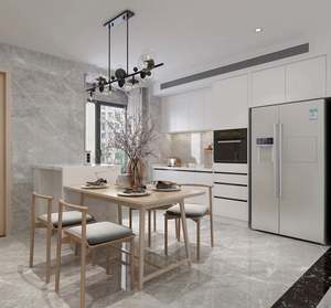 Meubles de cuisine modernes laqués, style américain, luxe, blanc brillant - Product Image 2