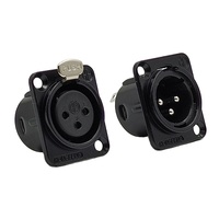 Mini prise XLR 3 broches mâle/femelle noire à souder, prise XLR femelle 3 broches à monter sur panneau, prise XLR mâle, connecteur audio 3 voies