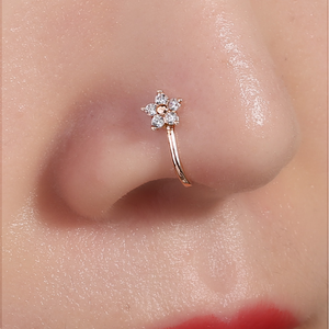 Bijou de <span class=keywords><strong>piercing</strong></span> pour le nez en acier inoxydable, style punk, avec zircon en forme de pétale, clip d'<span class=keywords><strong>oreille</strong></span>, <span class=keywords><strong>faux</strong></span> anneau de nez, bijou de corps, cadeau pour femmes et filles - Product Image 1