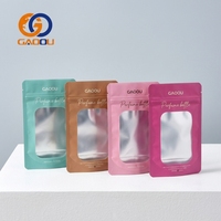 Sachet d'emballage en papier kraft bleu personnalisé refermable avec fenêtre, en plastique, pour chips, thé, épices, aliments, avec fermeture éclair en aluminium