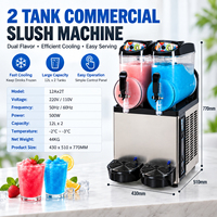 Machine à Granita Commerciale Direct Usine, Fabricant de Boissons Glacées, Options 1/2/3 Réservoirs, Tension Personnalisée OEM pour Magasins de Boissons
