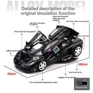 Coches de Juguete de Metal Fundido a Presión 1:32 McLaren F1 Caoting con Sonido y Luz, Puertas Abatibles, Superdeportivo, Adorno Decorativo, Juguetes Modelo - Product Image 3